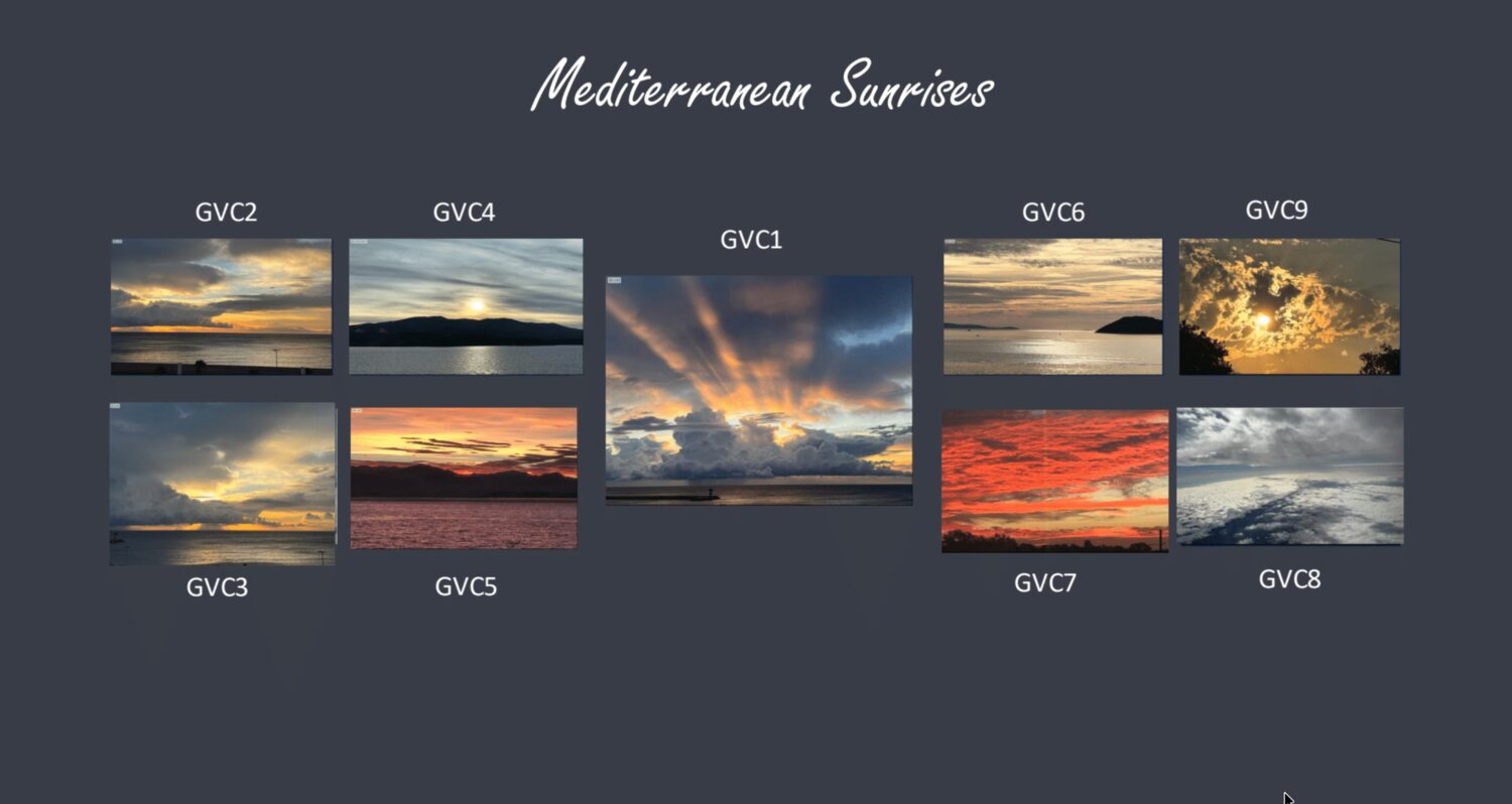 Original Mediterranean Sunrises catalog board