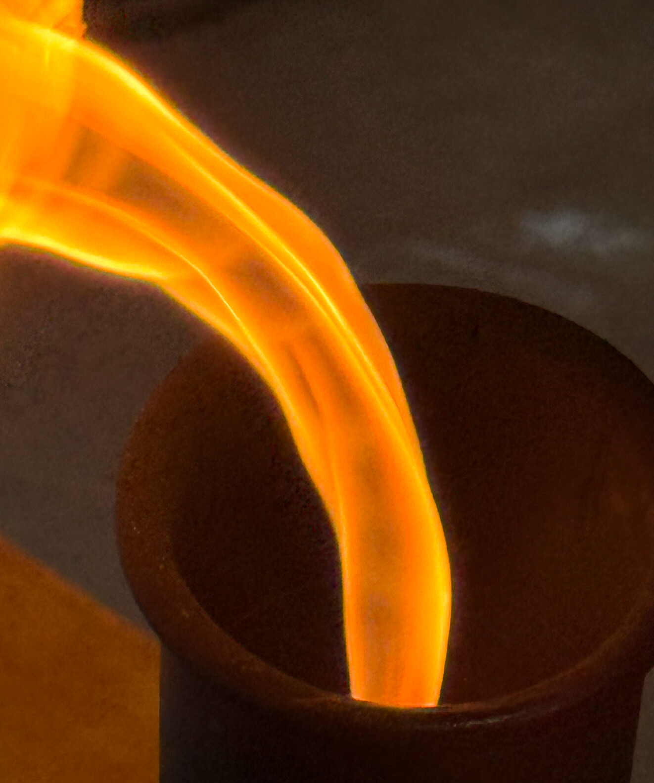 Close abstract study of a sweeping orange flame